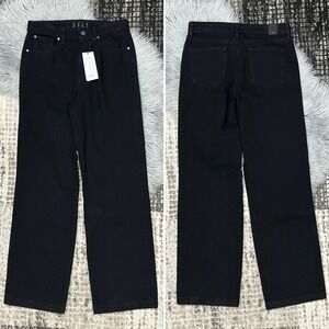 HALE Women's Black Valerie High Rise Wide Leg Trouser Jeans Size 30